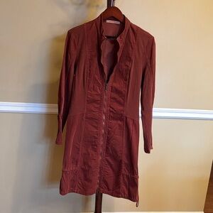 Elegant Long Sleeve Rust Dress